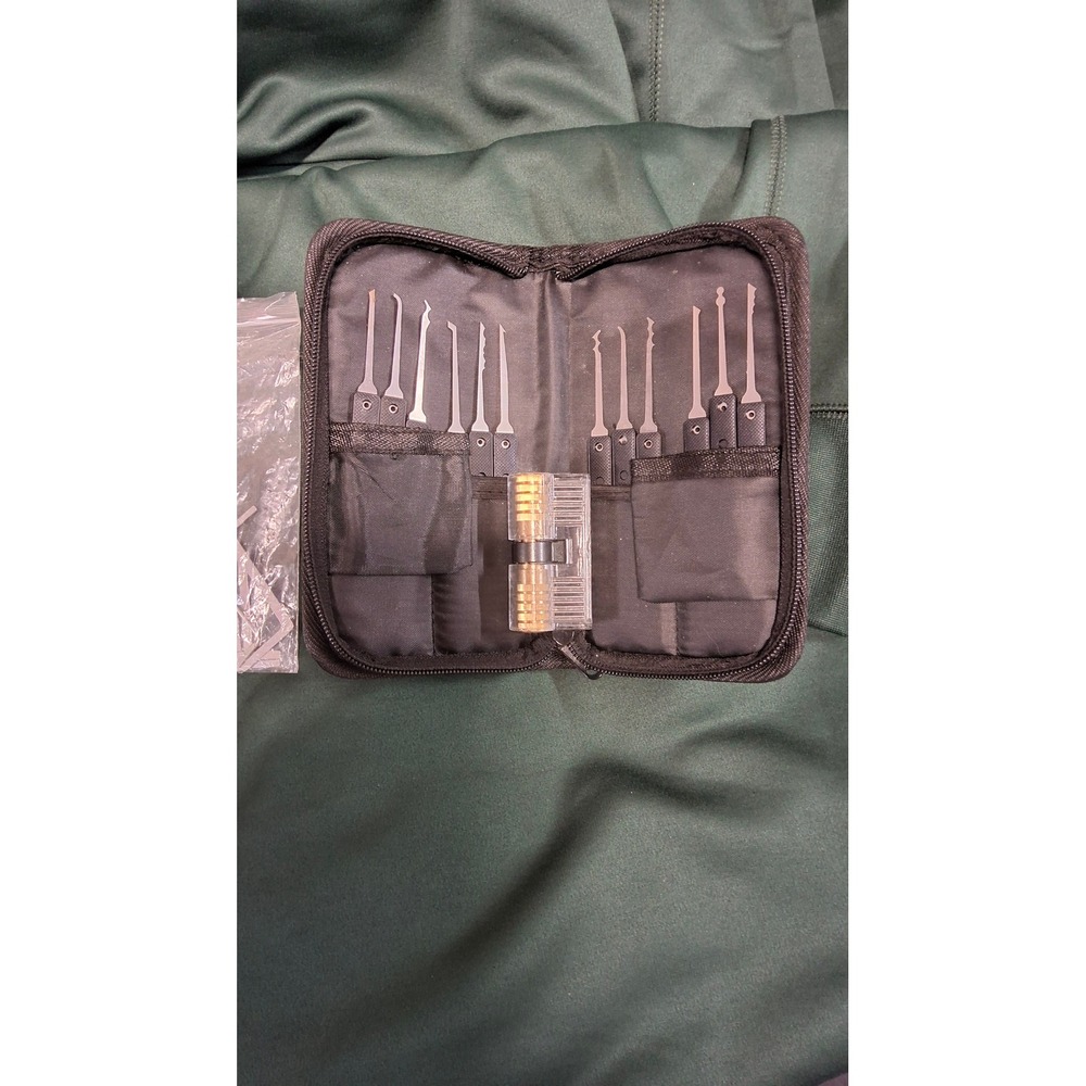 Locksmith Training Kit with Practice Lock and Picks in Zippered Case
(B. 8)